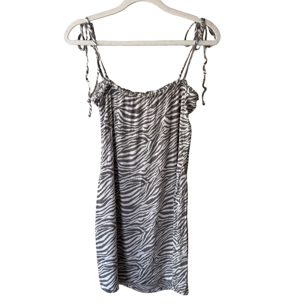 Dippin' Daisy's Zebra Print Tank Top - Grey and White Women’s XL